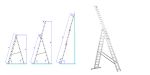 Стълба алуминиева трираменна комбинирана PROFI 3x14 STS 