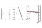 Скеле алуминиево - стълба комбинирана двураменна 2x6 STS 