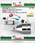 Адаптор за гедоре 3/4''-1/2'' със сменяем квадрат Hans Tools  
