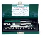 Гедоре 1/4'' к-т 16ч 4-12мм метална кутия 12-стен Dura Chr-V Hans Tools