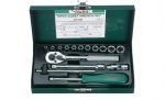 Гедоре 1/4'' к-т 16ч 4-12мм метална кутия 6-стен Dura Chr-V Hans Tools