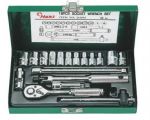 Гедоре 1/4'' к-т 18ч 4-12мм метална кутия 6-стен Dura Chr-V Hans Tools