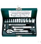 Гедоре 1/4'' к-т 19ч 4-14мм метална кутия 6-стен Dura Chr-V Hans Tools