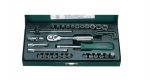 Гедоре 1/4'' к-т 33ч 4-12мм метална кутия 6-стен Dura Chr-V Hans Tools