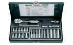 Гедоре 1/4'' к-т 26ч 4-13мм метална кутия 6-стен Dura Chr-V Hans Tools