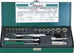 Гедоре 1/4''-3/8'' к-т 20ч 4-19мм 6-стен Dura Chr-V Hans Tools