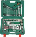 Гедоре 1/4''-1/2'' к-т 124ч 6-стен с ключове Dura Chr-V Hans Tools