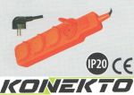 Разклонител 4 гнезда с IP 20, ключ и кабел, прахозащитен KONEKTO